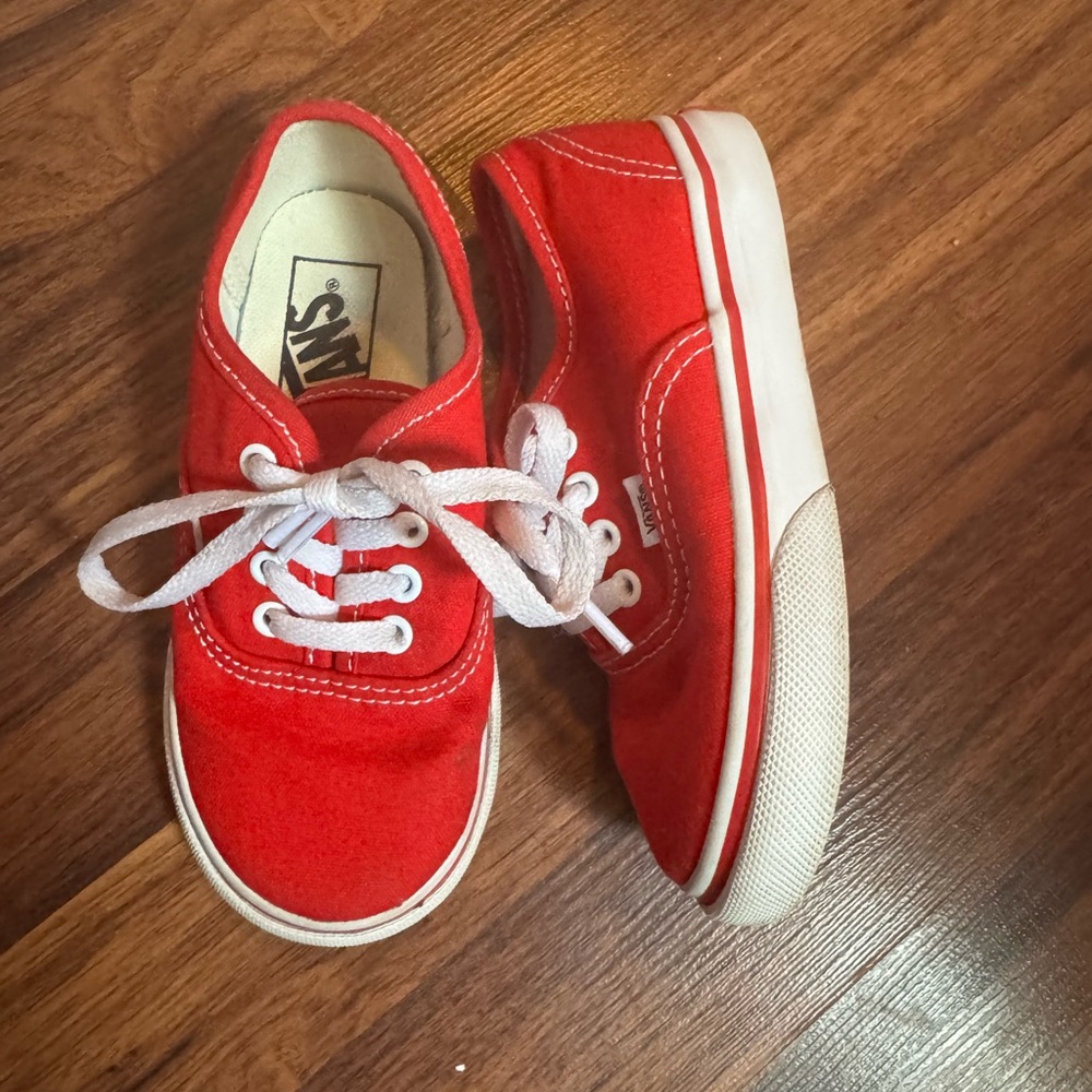 Vans Red and White Sneakers Classic Canvas Design